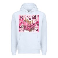 White breast cancer nails hope Premium Hoodie - MaliasSmallBusiness