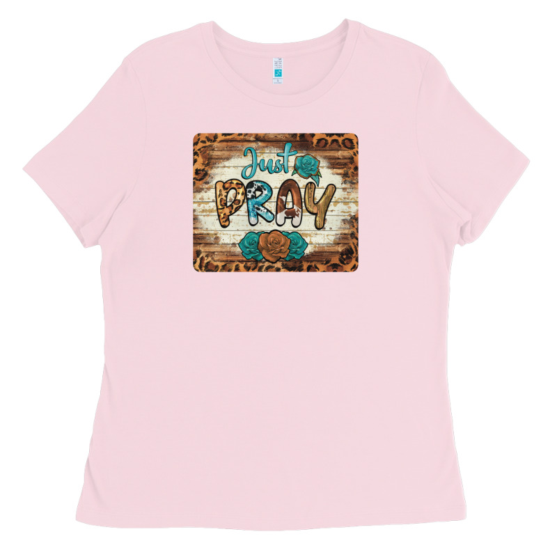 Just Pray Mousepad Ladies Tee by BarkalooDesign | Teevron