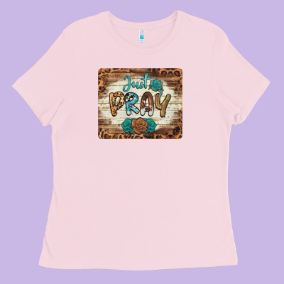 Just Pray Mousepad Ladies Tee Designed By Barkaloodesign