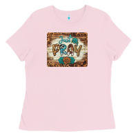 Bubblegum Pink just pray mousepad Ladies Tee - BarkalooDesign