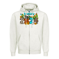 Oatmeal Heather senior 2024 cow Zipper Hoodie - Zillion Design Studio
