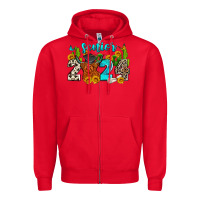 Red senior 2024 cow Zipper Hoodie - Zillion Design Studio