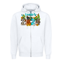White senior 2024 cow Zipper Hoodie - Zillion Design Studio