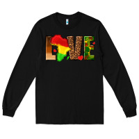 Black love melanin with african map Long Sleeve Tee - texasbilliewilder