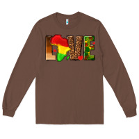 Chestnut love melanin with african map Long Sleeve Tee - texasbilliewilder