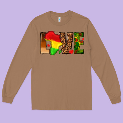 Long Sleeve Tee love melanin with african map
