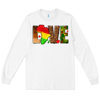 White love melanin with african map Long Sleeve Tee - texasbilliewilder