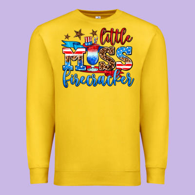 Little Miss Firecracker Premium Sweatshirt Designed By Adodesignshop