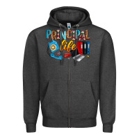Charcoal Heather principal life Zipper Hoodie - Zillion Design Studio