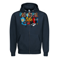 Navy principal life Zipper Hoodie - Zillion Design Studio