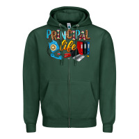 Sports Green principal life Zipper Hoodie - Zillion Design Studio