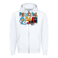 White principal life Zipper Hoodie - Zillion Design Studio