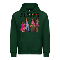 Forest Green sista sisters afro black women Urban Hoodie - NancyCooperArtShop