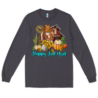 Smoke Happy Fall Y'all Longhorn Cow Long Sleeve Tee - RanaPortraitStore