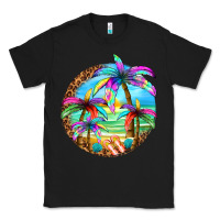 Black summer colorful palms Classic Tee - texasbilliewilder