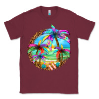 Burgundy summer colorful palms Classic Tee - texasbilliewilder