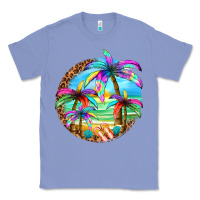 Colony Blue summer colorful palms Classic Tee - texasbilliewilder