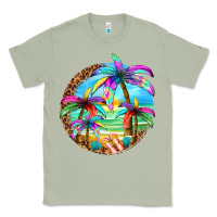 Matcha summer colorful palms Classic Tee - texasbilliewilder