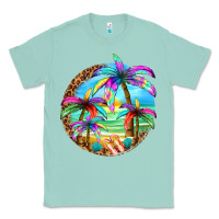Seafoam summer colorful palms Classic Tee - texasbilliewilder
