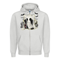 Dove Grey Ghost Cat Zipper Hoodie - texasbilliewilder