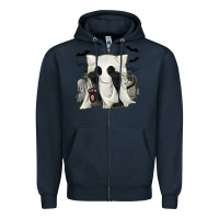 Navy Ghost Cat Zipper Hoodie - texasbilliewilder