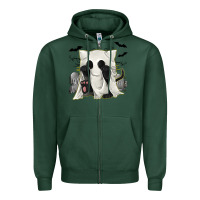 Sports Green Ghost Cat Zipper Hoodie - texasbilliewilder