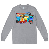 Heather Grey truck coffee cups Long Sleeve Tee - Zillion Design Studio