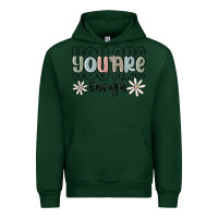 Forest Green you are enough Urban Hoodie - MaliasSmallBusiness