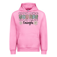 Fuchsia Pink you are enough Urban Hoodie - MaliasSmallBusiness