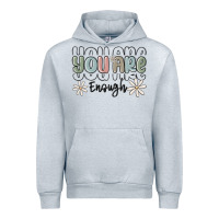 Heather Grey you are enough Urban Hoodie - MaliasSmallBusiness