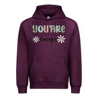 Mauve Wine you are enough Urban Hoodie - MaliasSmallBusiness
