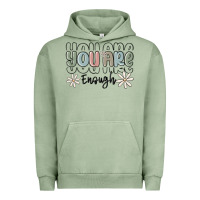 Pigment Oil Green you are enough Urban Hoodie - MaliasSmallBusiness