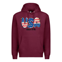 Burgundy usa since 1776 Premium Hoodie - MaliasSmallBusiness