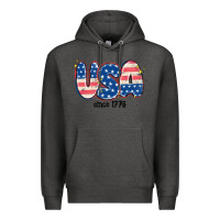 Charcoal Heather usa since 1776 Premium Hoodie - MaliasSmallBusiness