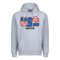 Heather Grey usa since 1776 Premium Hoodie - MaliasSmallBusiness