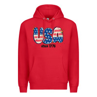 Red usa since 1776 Premium Hoodie - MaliasSmallBusiness