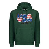 Sports Green usa since 1776 Premium Hoodie - MaliasSmallBusiness