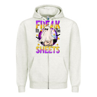 Oatmeal Heather Freak In The Sheets Zipper Hoodie - texasbilliewilder