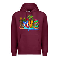 Burgundy love puerto rico Premium Hoodie - AdoDesignShop
