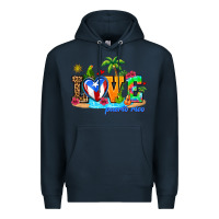 Navy love puerto rico Premium Hoodie - AdoDesignShop
