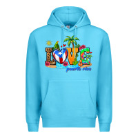 Ocean Blue love puerto rico Premium Hoodie - AdoDesignShop