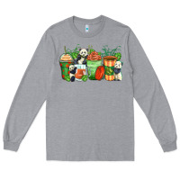 Heather Grey panda coffee cups Long Sleeve Tee - Zillion Design Studio