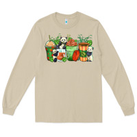 Mushroom panda coffee cups Long Sleeve Tee - Zillion Design Studio