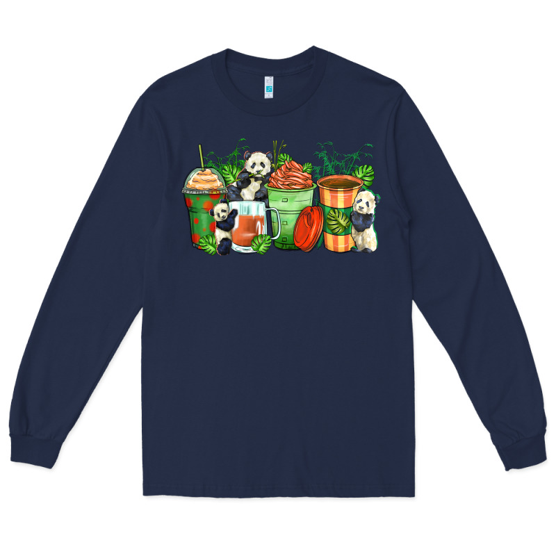 Panda Coffee Cups Long Sleeve Tee by Zillion Design Studio | Teevron