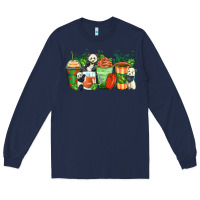 Navy panda coffee cups Long Sleeve Tee - Zillion Design Studio