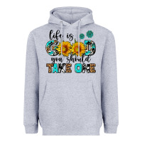 Heather Grey life is good you should get one Heavyweight Hoodie - AdoDesignShop