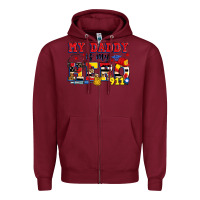 Burgundy my daddy is my hero dispatcher Zipper Hoodie - Zillion Design Studio