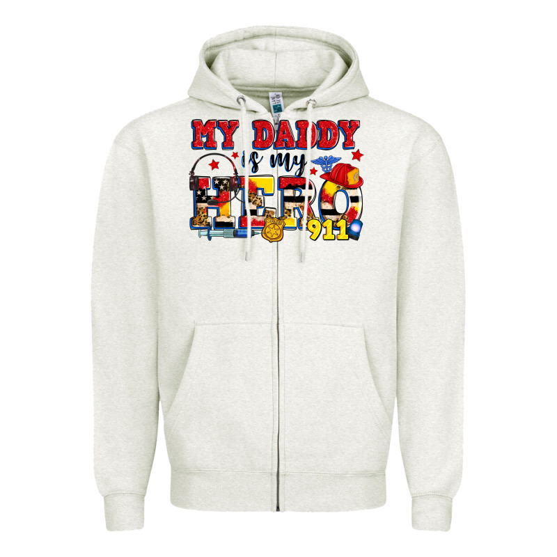 My Daddy Is My Hero Dispatcher Zipper Hoodie by Zillion Design Studio | Teevron