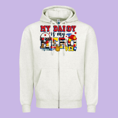 My Daddy Is My Hero Dispatcher Zipper Hoodie Designed By Zillion Design Studio