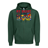Sports Green my daddy is my hero dispatcher Zipper Hoodie - Zillion Design Studio